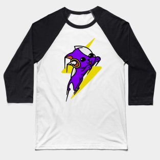 Lightning Bolt Flying Dog Purple Baseball T-Shirt